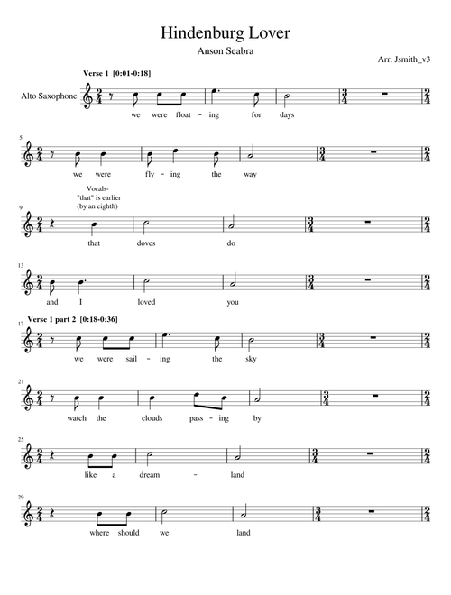 Hinderburg Lover - Alto Sax