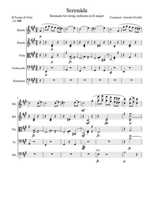 Antonín Dvořák: Serenade for String Orchestra in E major, Op.22, II. Tempo di Valse