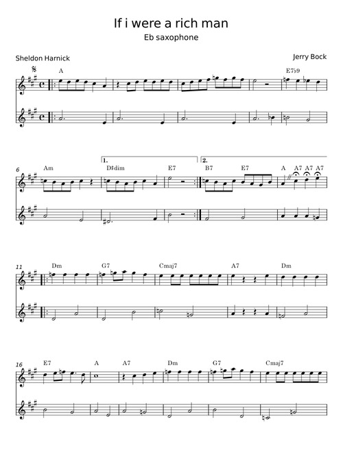 If I Were A Rich Man (from Fiddler On The Roof) - Sheldon Harnick And Jerry Bock