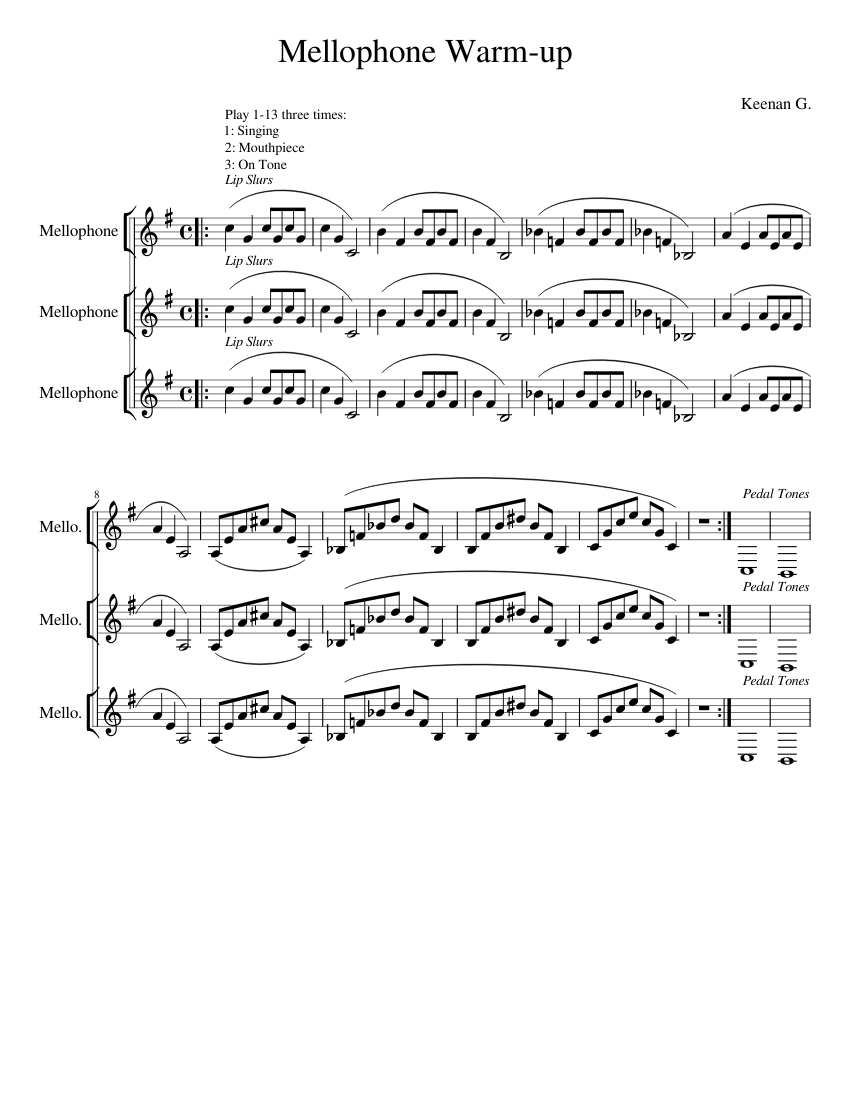 Mellophone WarmUp Sheet music for Mellophone (Mixed Trio)
