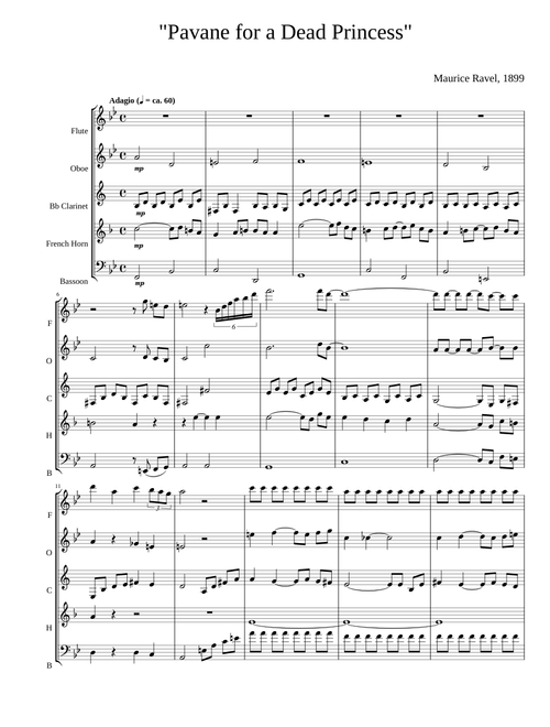 Pavane pour une infante defunte pavane for a dead princess – Maurice Ravel