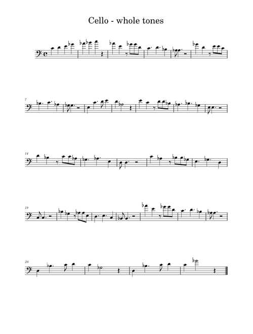 Cello - whole tones