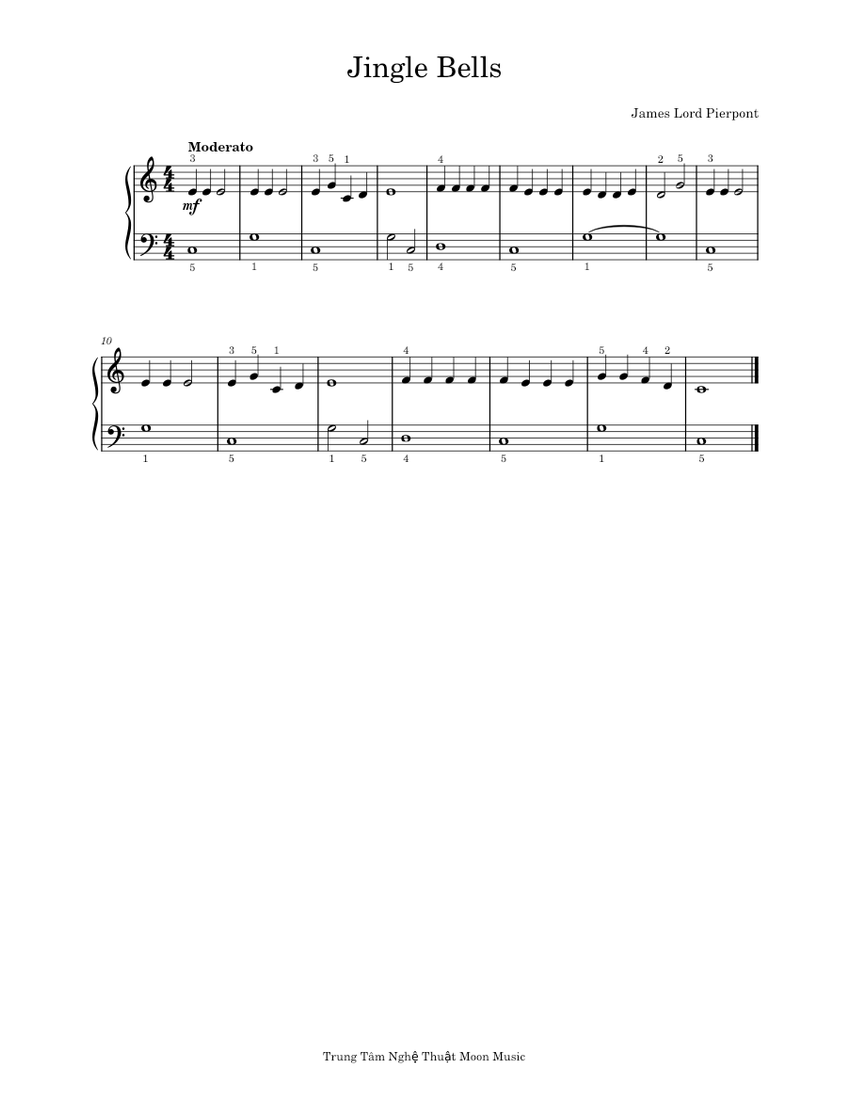 Jingle Bells James Pierpont Jingle Bells Easy Piano 01 Piano 01