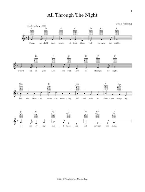 All Through The Night (from The Daily Ukulele) (arr. Liz and Jim Beloff) - Welsh Folksong (Ukulele)