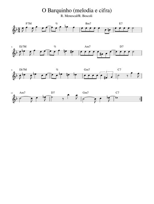 O Barquinho melodia e cifra