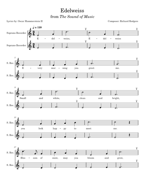 Edelweiss (from The Sound of Music) – Rodgers & Hammerstein