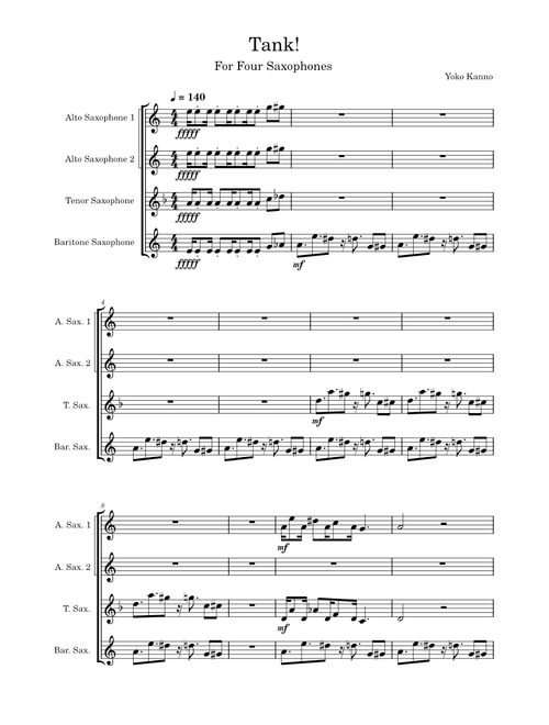 Tank! Saxophone Quartet