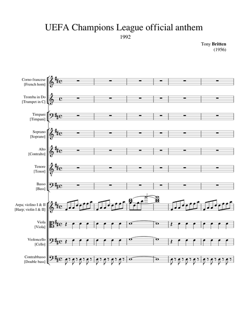 UEFA Champions League official anthem - Tony Britten