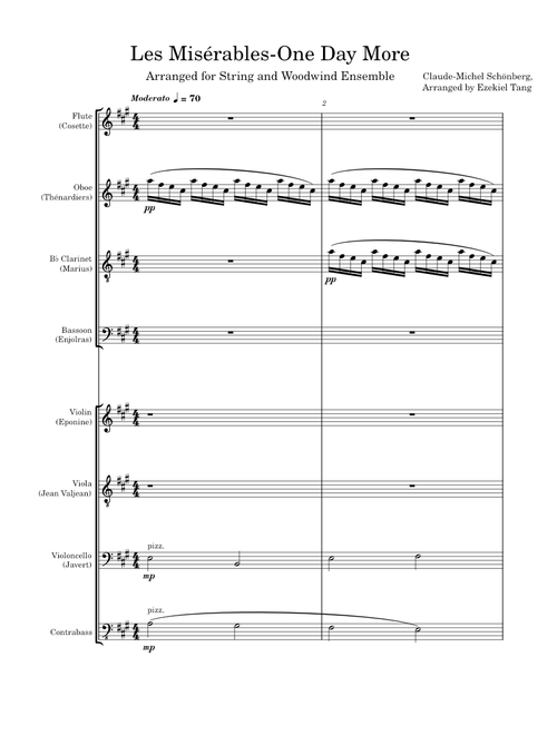 One Day More, String & Woodwind Ensemble Arrangement