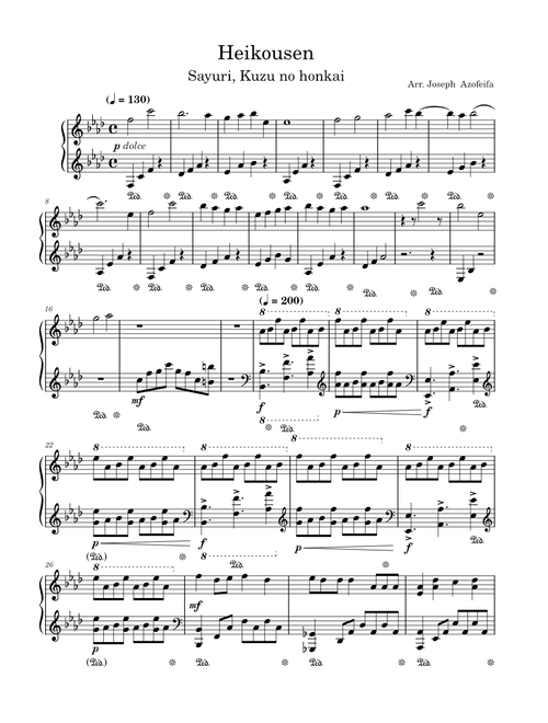 Heikousen – Sayuri Sayuri Heikousen - arr. piano