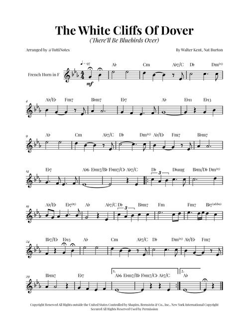 (There'll Be Bluebirds Over) The White Cliffs Of Dover (Arr. Glauco Fernandes) - Various (French Horn Solo)