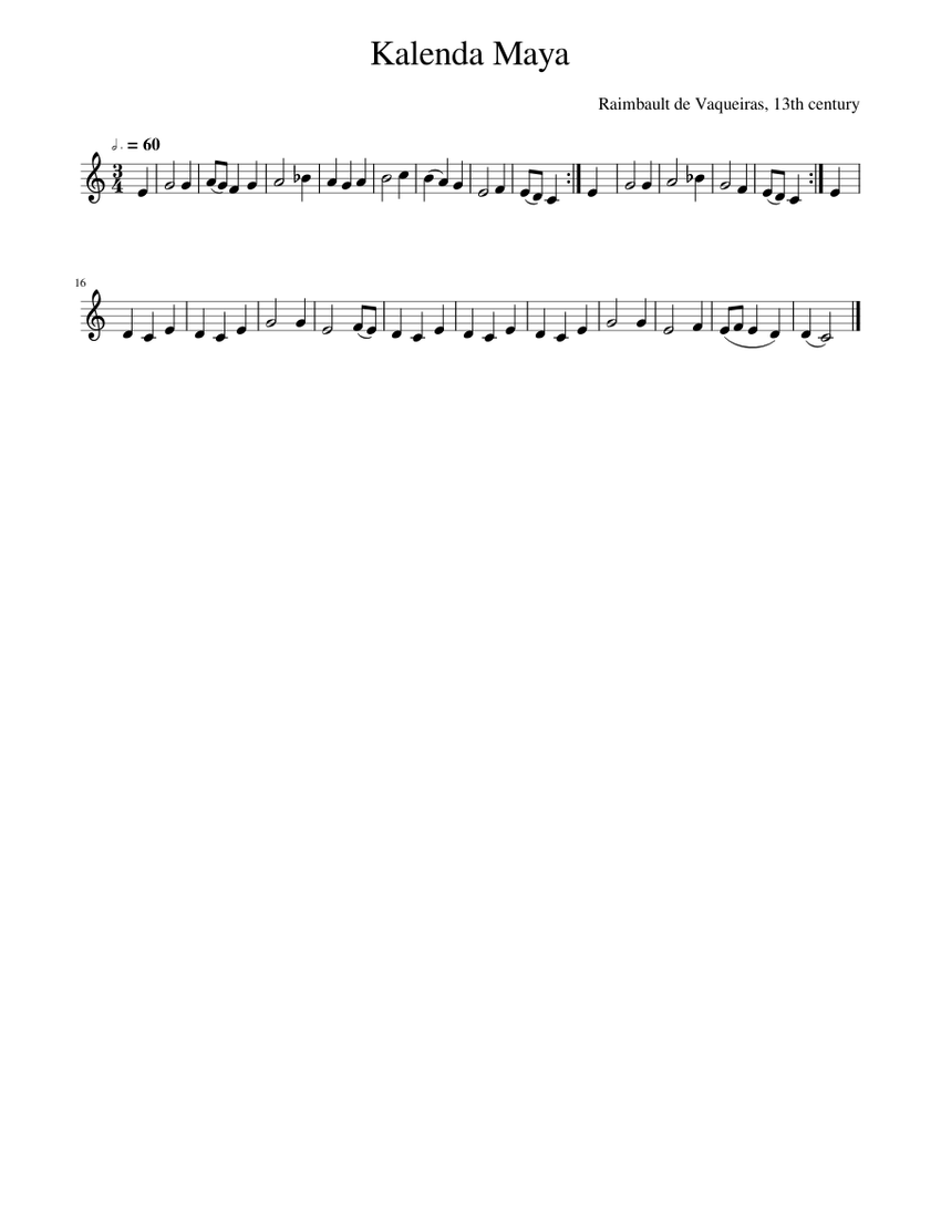 Kalenda Maya Sheet music for Piano (Solo)