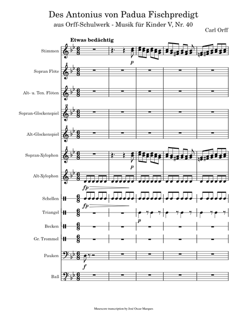 Carl Orff: Des Antonius von Padua Fischpredigt