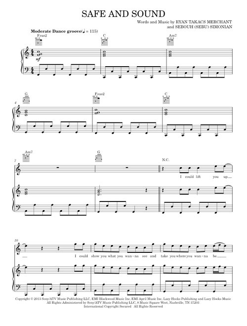 Safe and sound - Capital Cities (Piano-Vocal-Guitar)