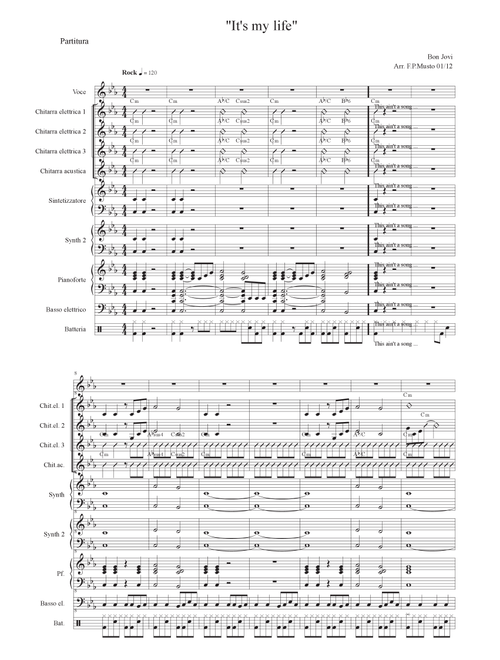 It's My Life (Arr. Francesco Paolo Musto) - Bon Jovi (Small Ensemble)