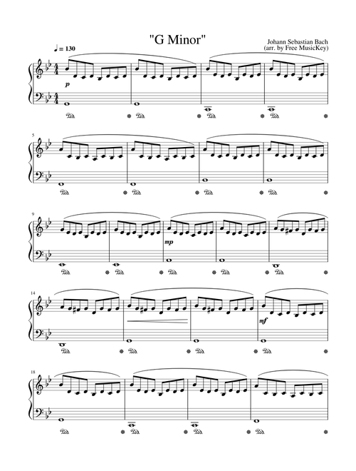 Fugue in G minor, BWV 578 Easy piano– Johann Sebastian Bach