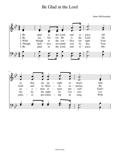 Be glad in the Lord, and rejoice - James McGranahan