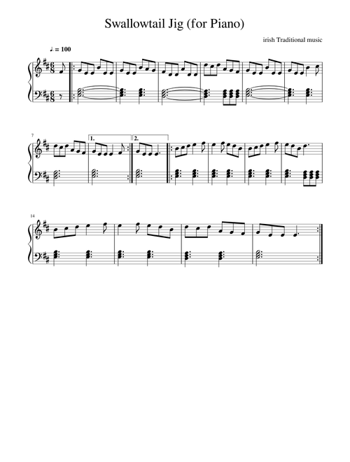 Swallowtail Jig (for Piano)