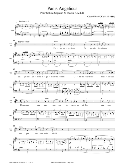 Mass, Op.12, No.5, Panis Angelicus (Soprano solo, SATB Chorus) - César Franck