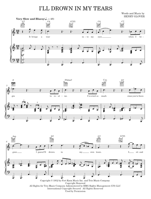 I'll Drown In My Tears - Ray Movie, Ray Charles (Piano-Vocal-Guitar)