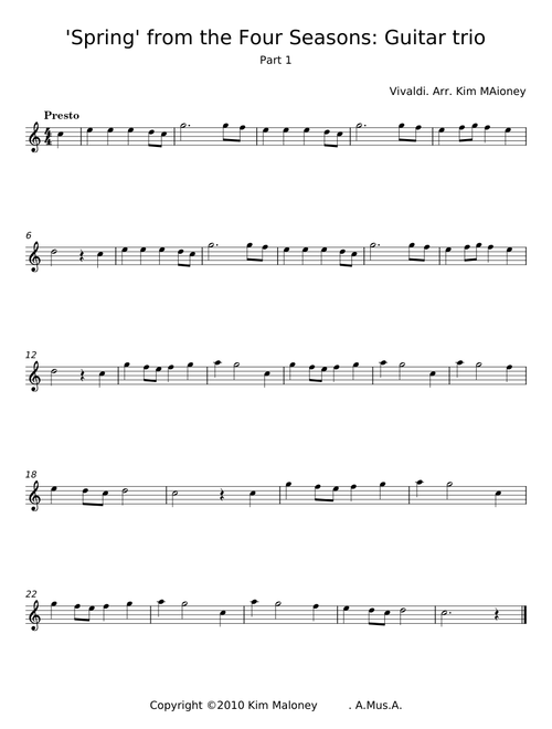 Spring' from the Four Seasons - Antonio Vivaldi