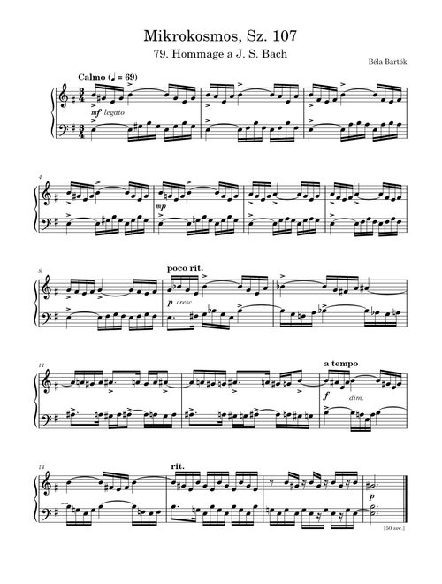 Mikrokosmos, Sz.107 – Béla Bartók (79. Hommage a J. S. Bach)