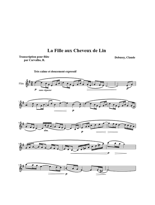La Fille aux Cheveux de Lin - Debussy