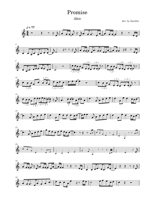 Promise (約束) – Akie秋絵 (for Trumpet in Bb)