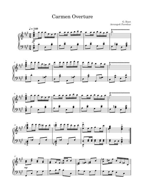 Carmen Overture (Arranged by Parodius)