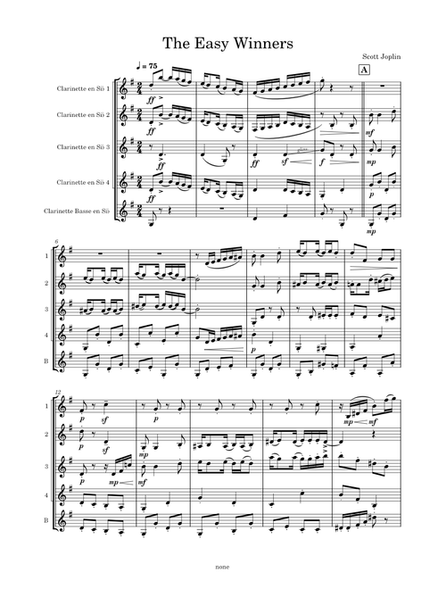 Easy winners  – Scott Joplin