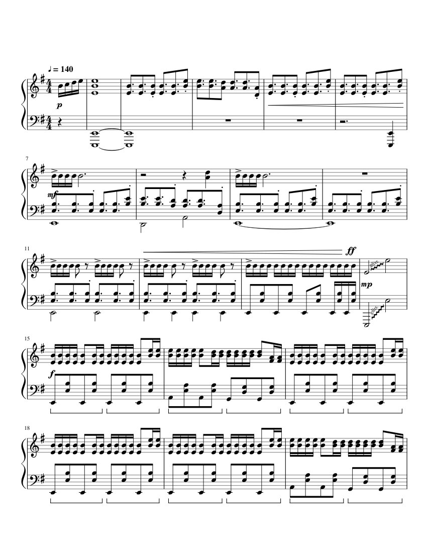 Sandstorm Darude Sheet music for Piano (Solo)