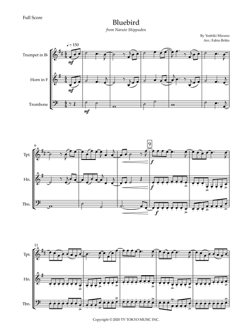 Ikimono Gakari's Blue Bird (Arr. Fabio Britto) - Yoshiki Mizuno (Brass Ensemble)