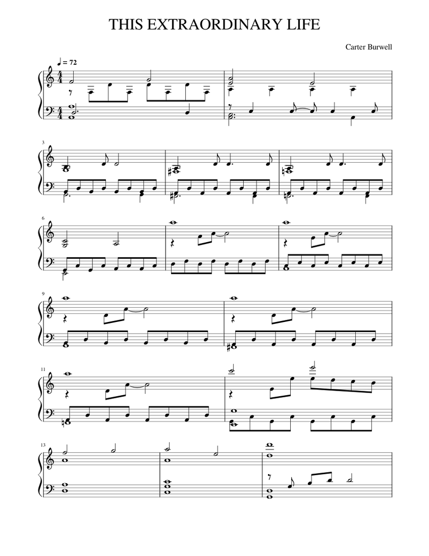 The Twilight Saga - This Extraordinary Life Sheet Music for Piano