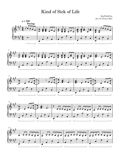 Kind of Sick of Life – BoyWithUke (Full Piano Cover)