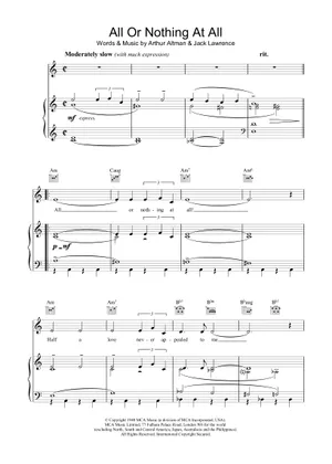 All or Nothing at All (Lead sheet with lyrics ) Sheet Music All or Nothing at All (Lead sheet with lyrics ) Sheet Music