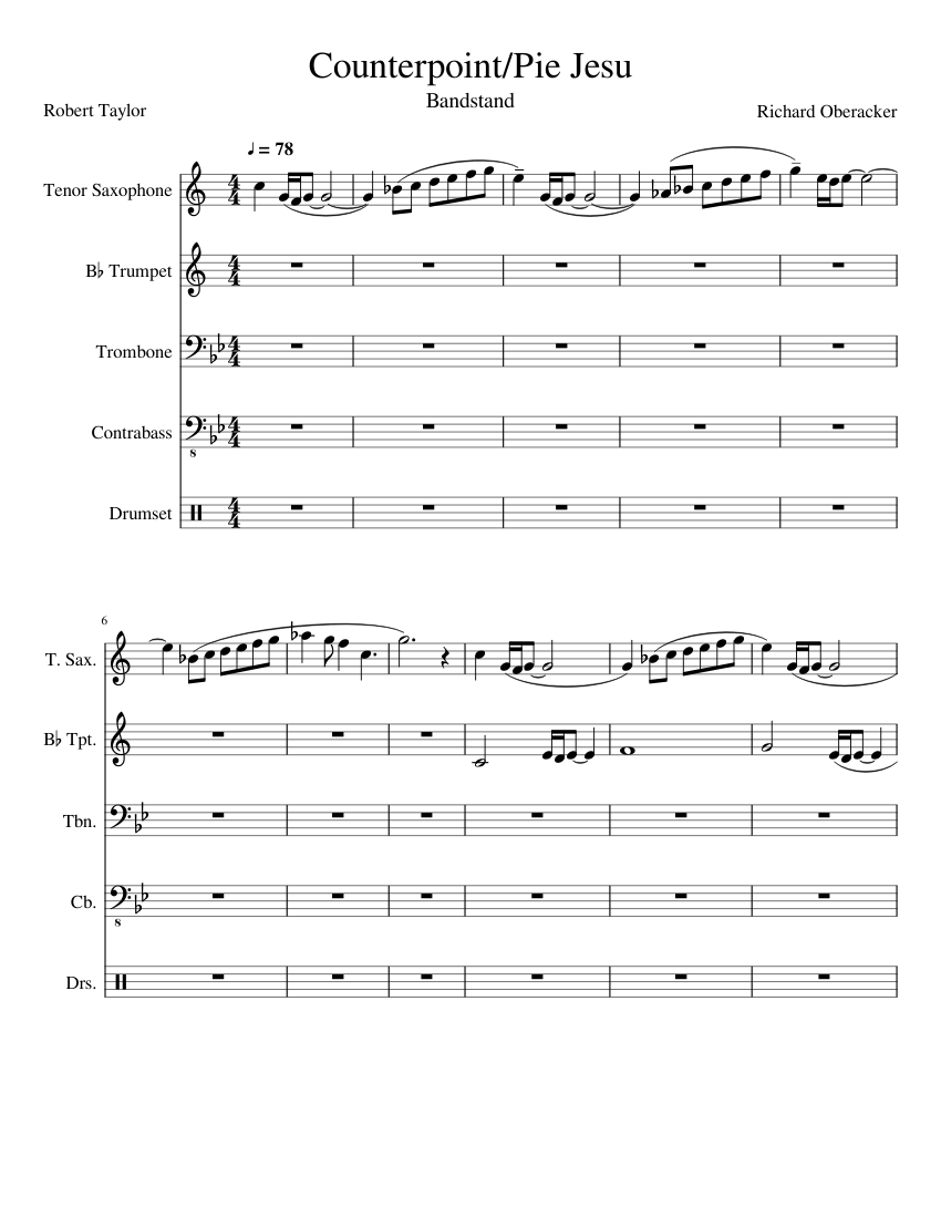 Counterpoint/Pie Jesu Sheet music for Trombone, Saxophone tenor