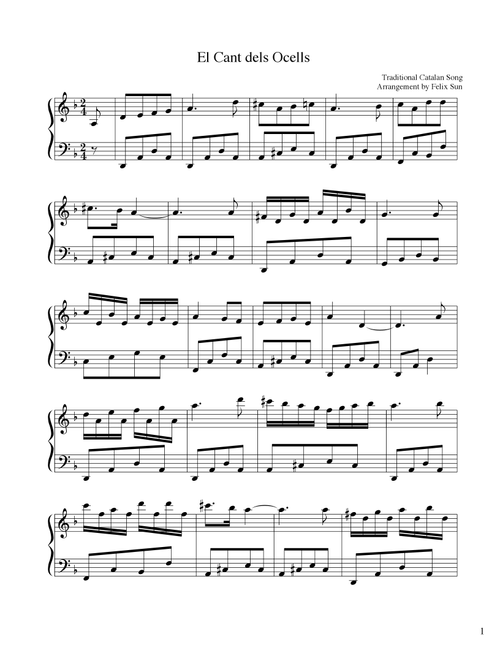 El Cant dels Ocells (The Song of the Birds) - Piano Solo (Arr. Felix Sun) - Traditional Catalan Song (Piano Solo)
