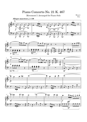 希少ー（ジークフリート・マトゥス Klavierkonzert スコアー） Piano Concerto No. 21 in C Major, K.467, 1st Movement (Allegro