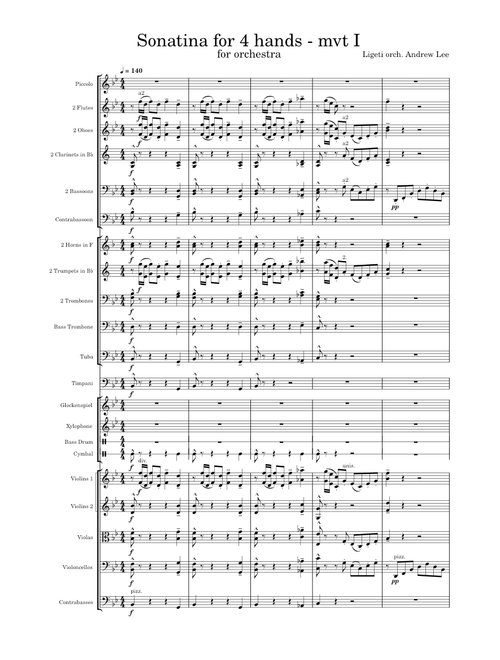 [Orch] Ligeti - Sonatina for 4 hands (mvt 1)