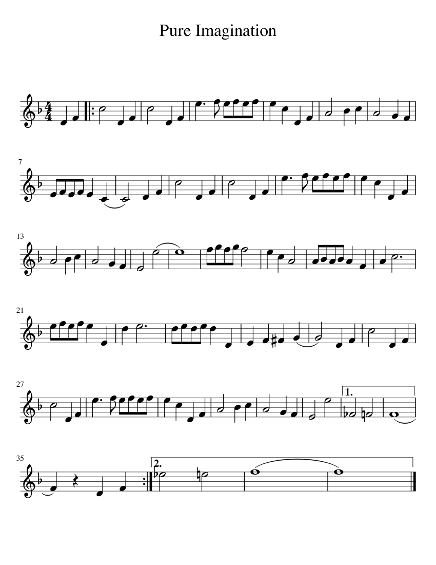 アート・デザイン・音楽 PURE IMAGINATION STANDARDS FOR TRUMPET Pure Imagination - Trumpet Sheet Music for Trumpet in b-flat (Solo