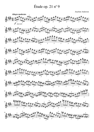Joachim Andersen, Etude op. 21 no 7 (landscape) Sheet Music for