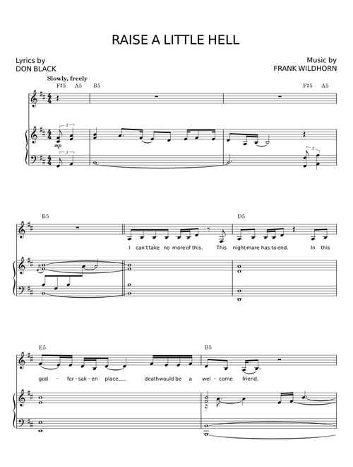 Raise a Little Hell - Frank Wildhorn