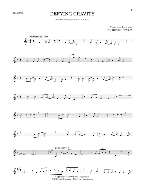 Defying Gravity (from Wicked) - Stephen Schwartz (Trumpet Solo)