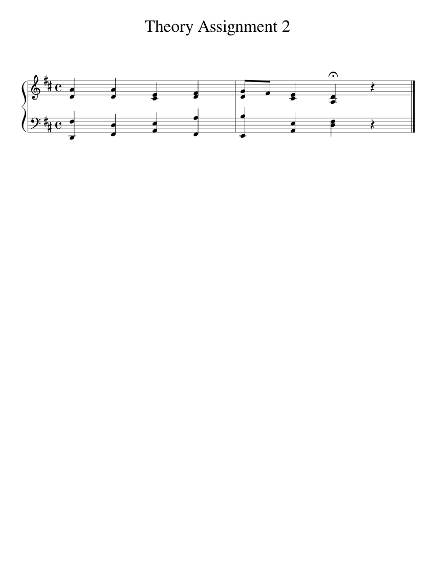 Theory Assignment 2 Sheet music for Piano (Vocal Methods & Exercises ...