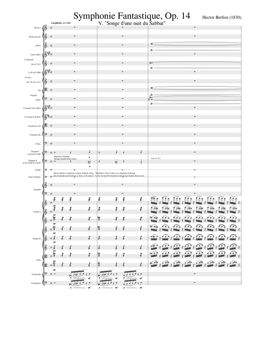 Symphonie Fantastique, Op. 14: Mvt. V Sheet Music for Piano