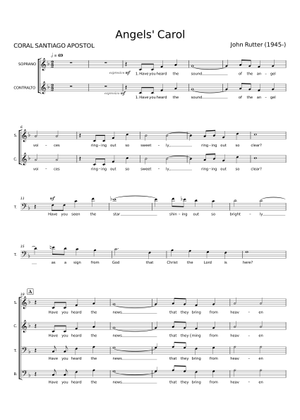 Angels' Carol - John Rutter Sheet Music for Piano, Bass guitar ...