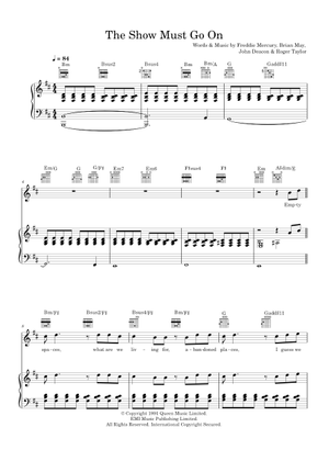 Play Official version of The show must go on Sheet Music by Queen