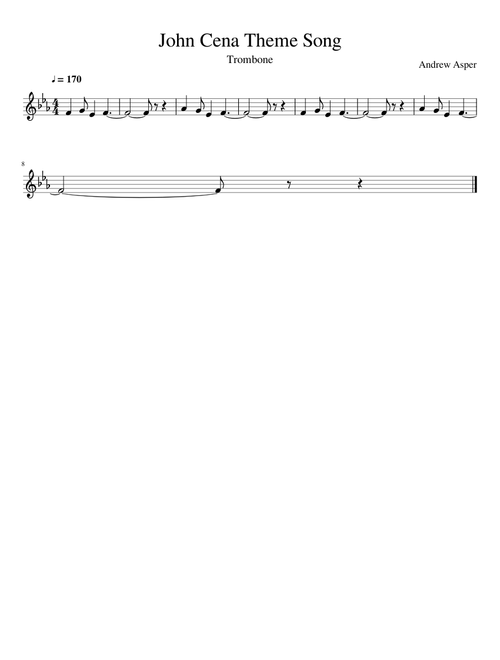 John Cena Theme Song (Excerpt) [Trombone]