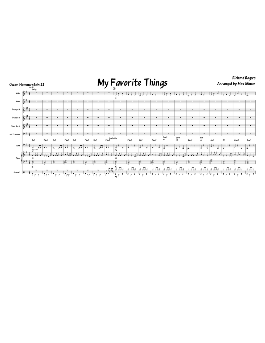 My Favorite Things Sheet Music for Piano, Trombone, Tuba, Flute & more ...