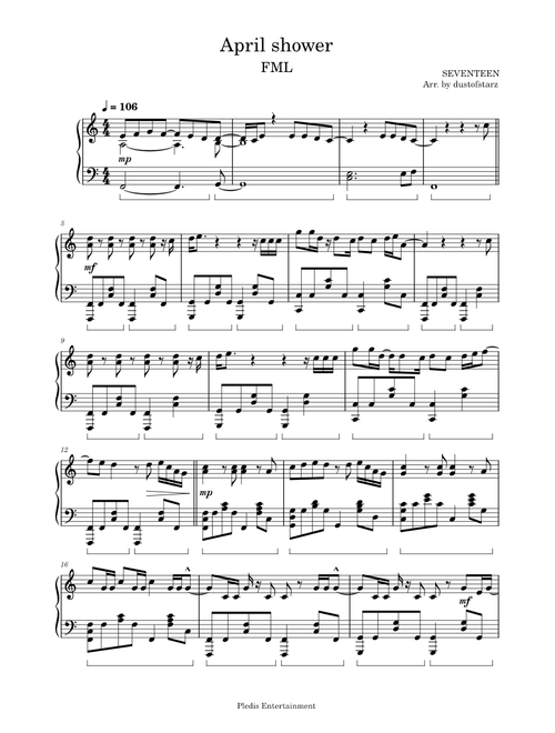 SEVENTEEN sheet music by dustofstarz | Play, print, and